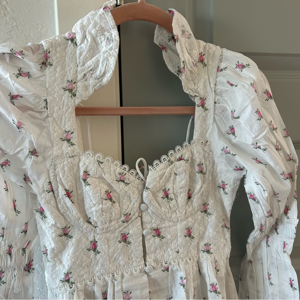 NWT Free People For Love & Lemons Carlotta Floral Maxi Dress Cottagecore - Picture 6 of 10